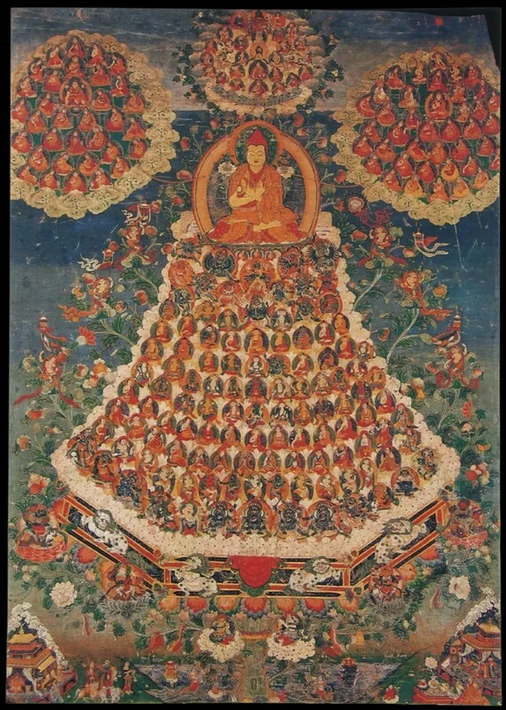 19th-Century Jonang Lineage Refuge Tree (Tshogs zhing) Thangka in Dzamthang Style